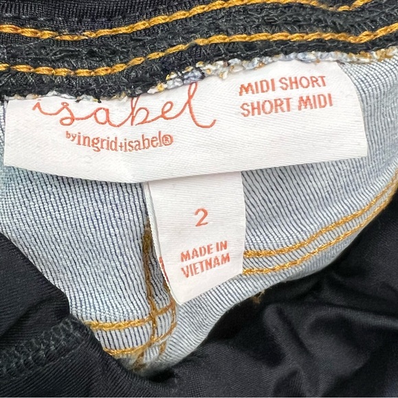 Isabel Maternity Super Stretch Blue Denim Midi Short Size 2 - Picture 7 of 8